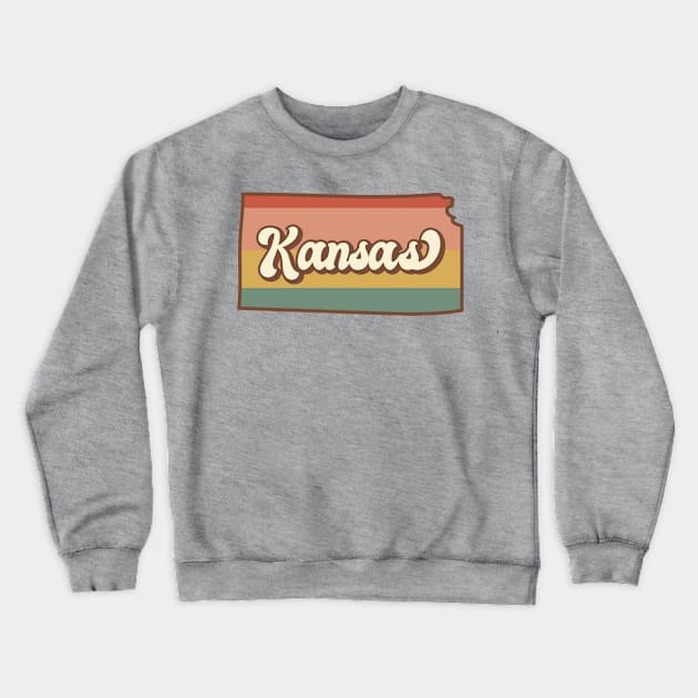 Kansas Retro Crewneck Sweatshirt by SunburstGeo